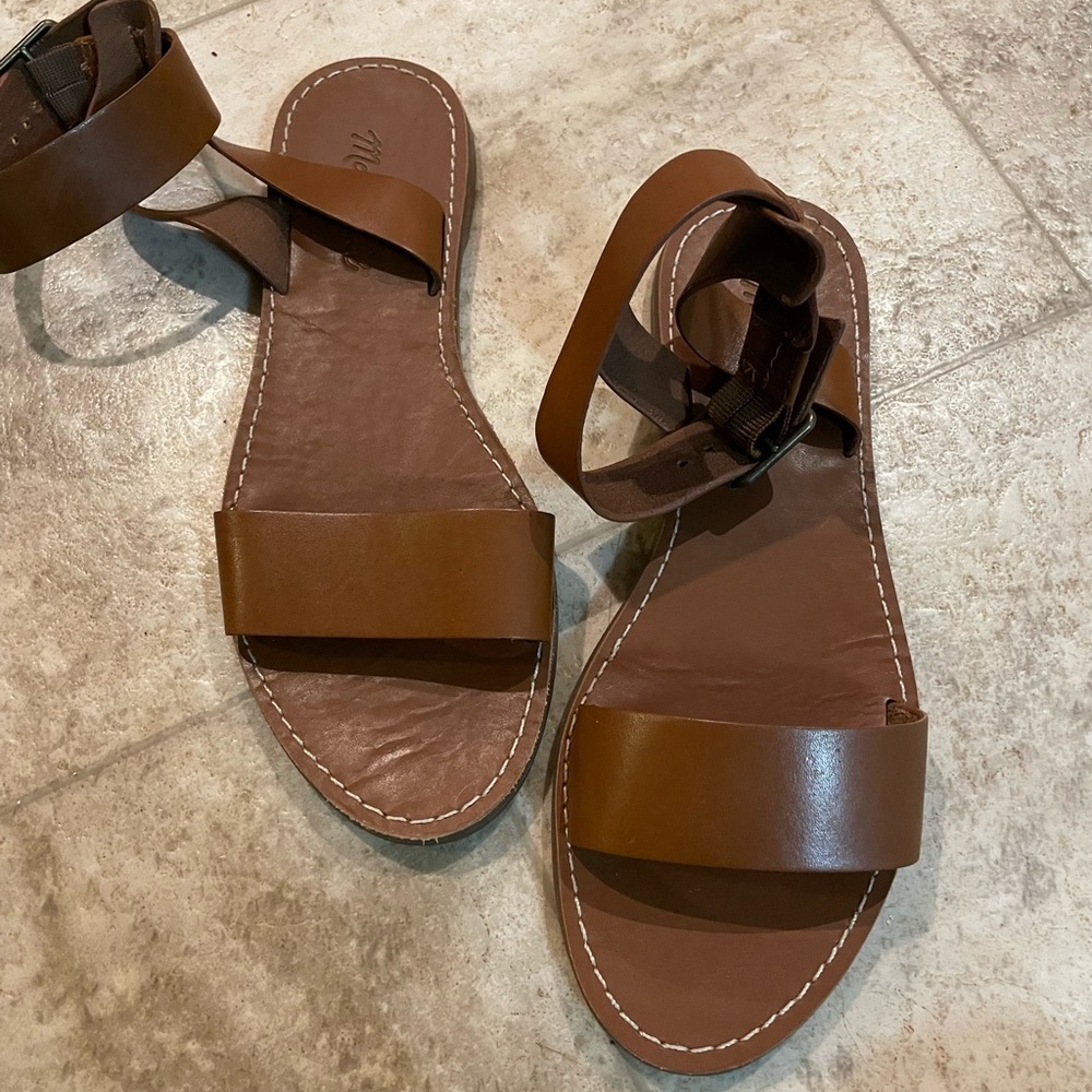 Madewell boardwalk ankle strap sandal leather